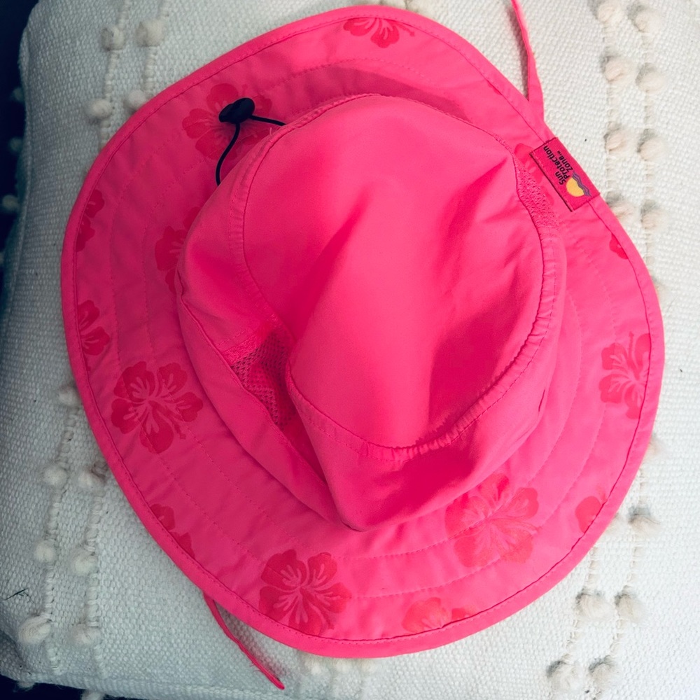 •Hot Pink Sun Protection Toddler Hat•